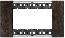 Рамка горизонтальная Legrand BTicino Living Now 1-м. 4 мод. дерево орех картинка